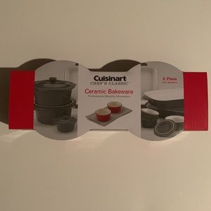 Cuisinart Ceramic Bakeware 9 Oz Red Ramekins Set of 2 Stoneware
